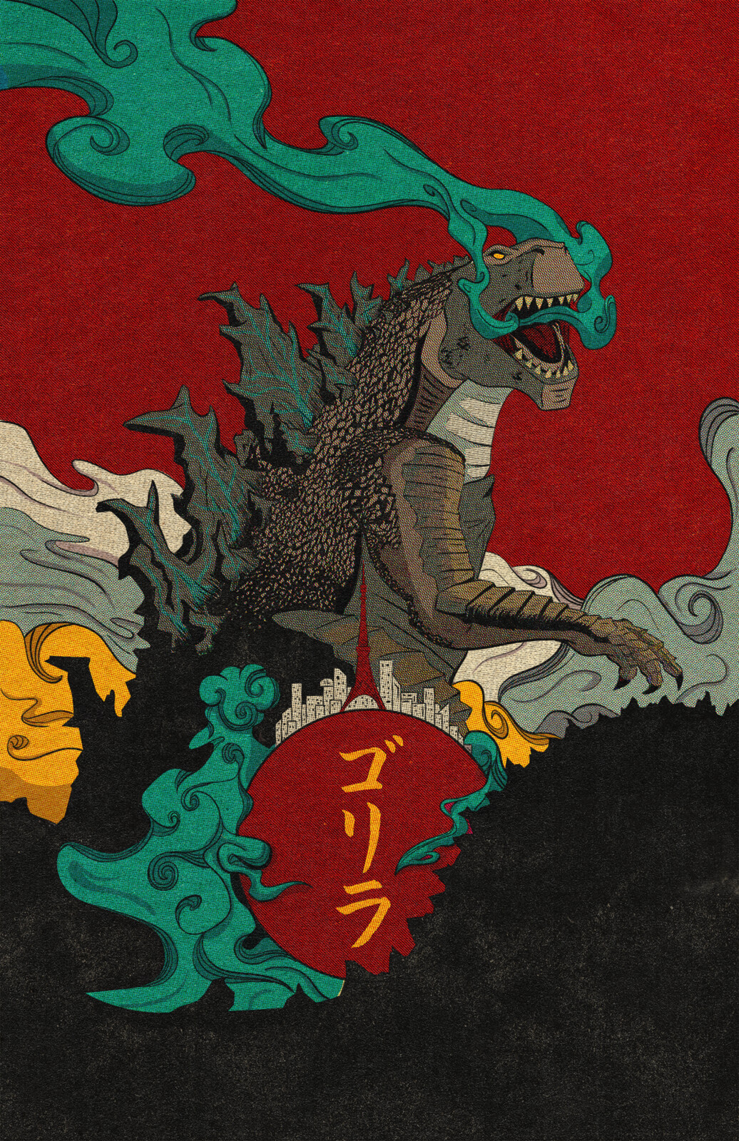 Godzilla, Halftone Pop Poster
