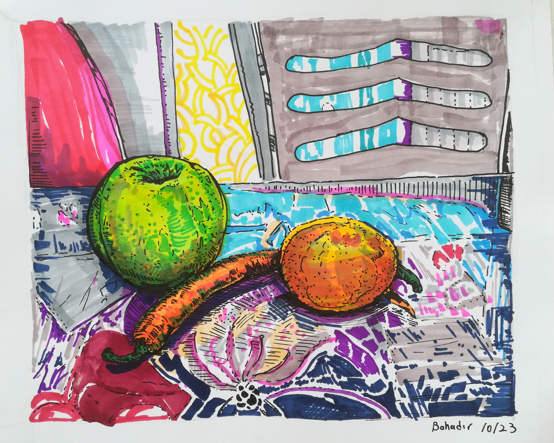 Traditional drawing by Bahadır Atcı