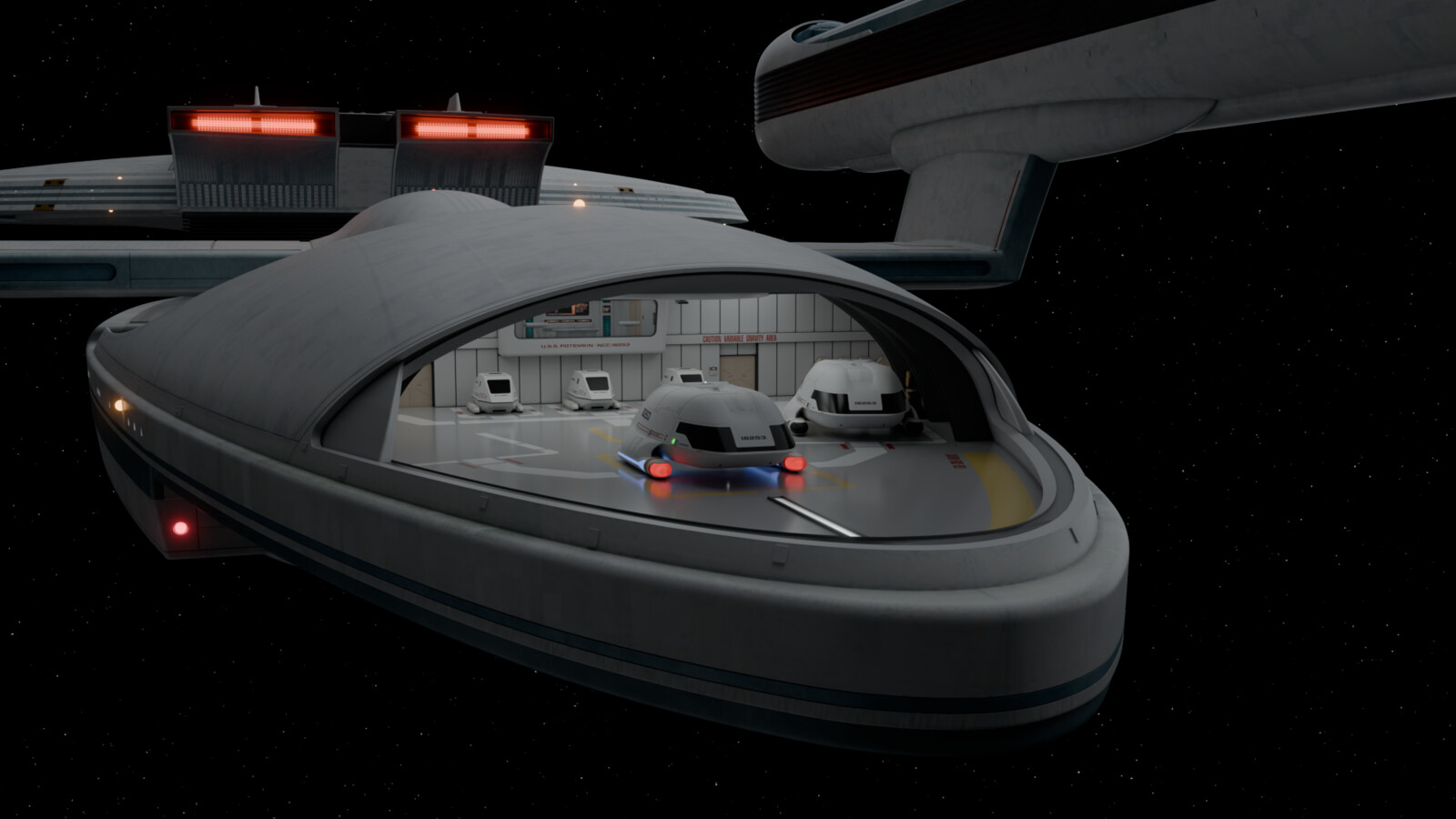 External view of the bay. Excelsior-Class mesh by Chris Kuhn.