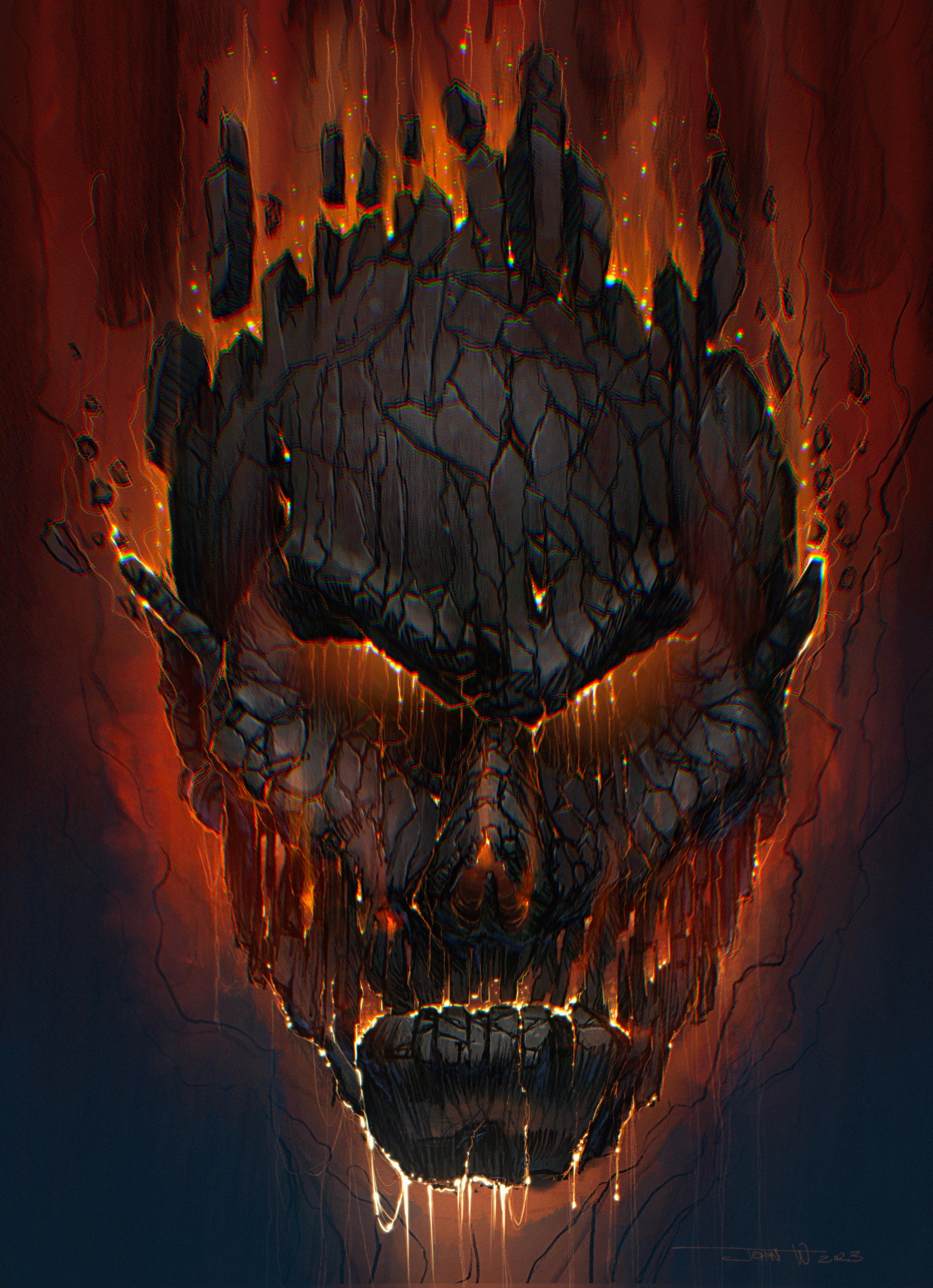 Alternative version with more lower facial lava.