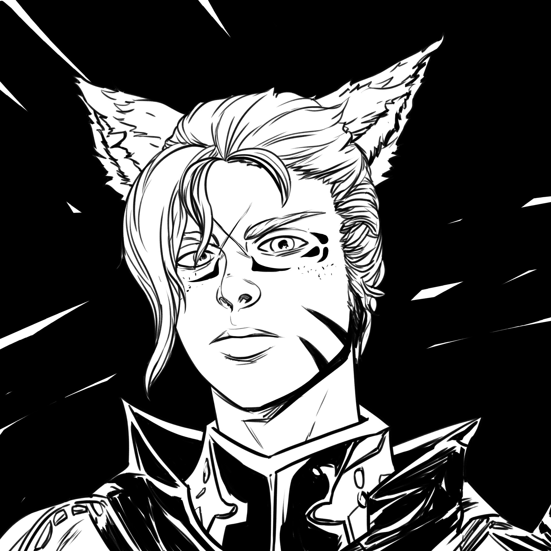 ArtStation Miqote character portrait