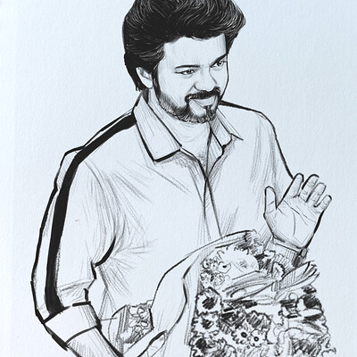 Vijay shop pencil drawing
