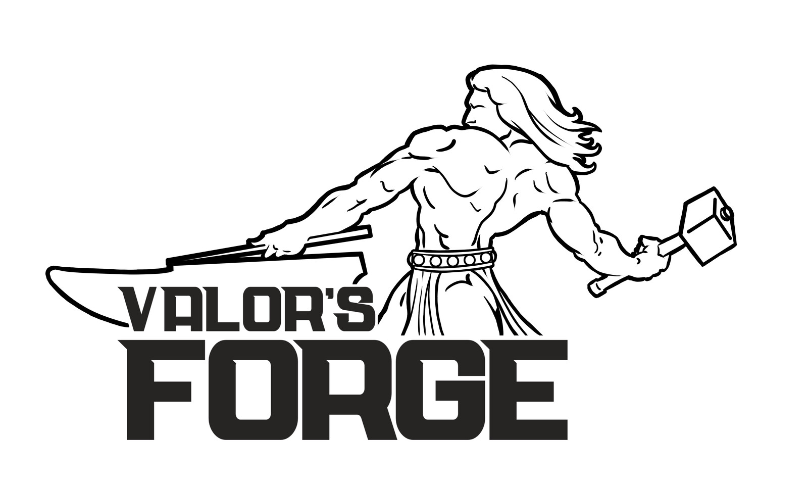 Valor's Forge logo design - black on white.