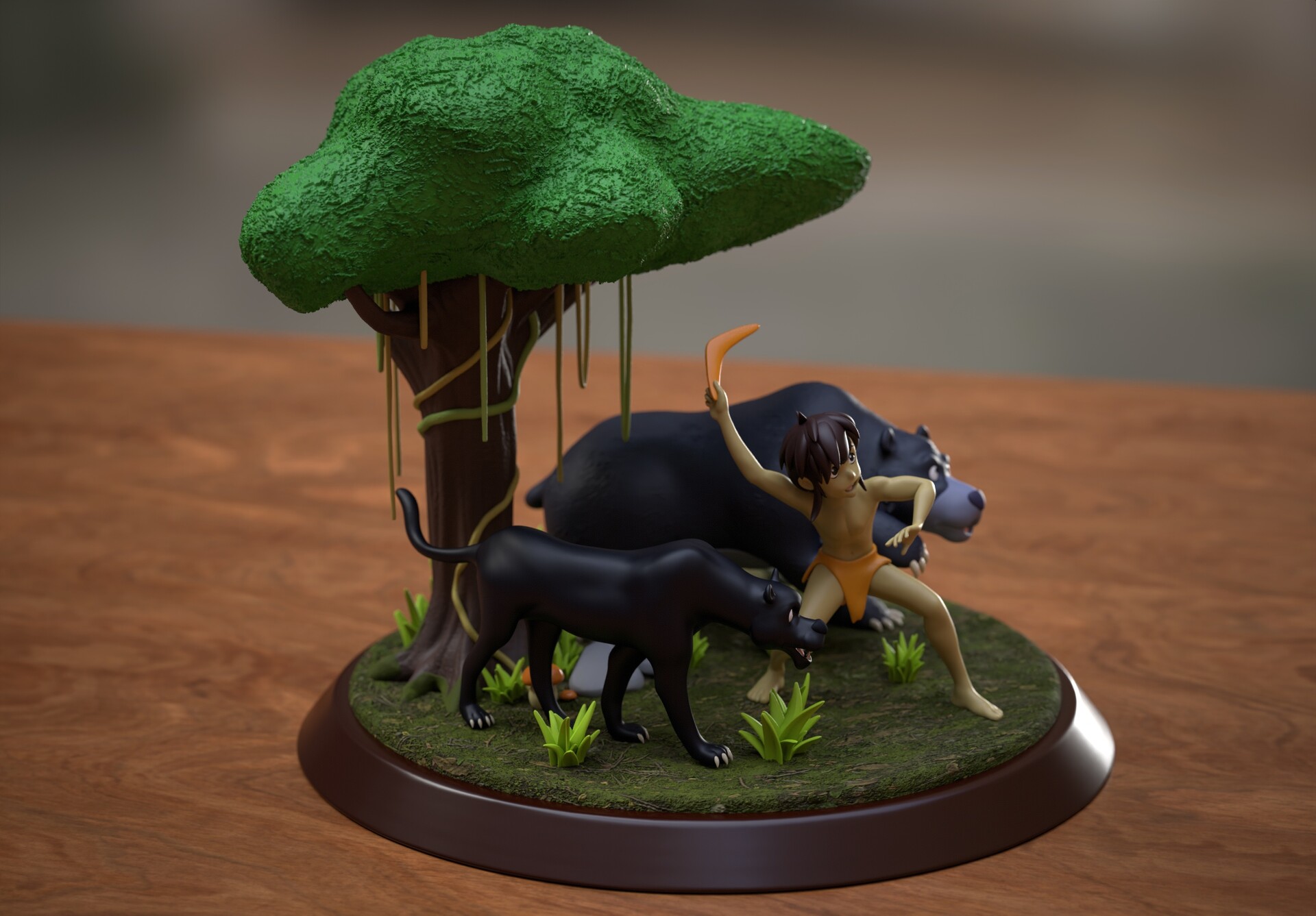 karim Ben Mansour The Jungle Book Diorama 3D Print