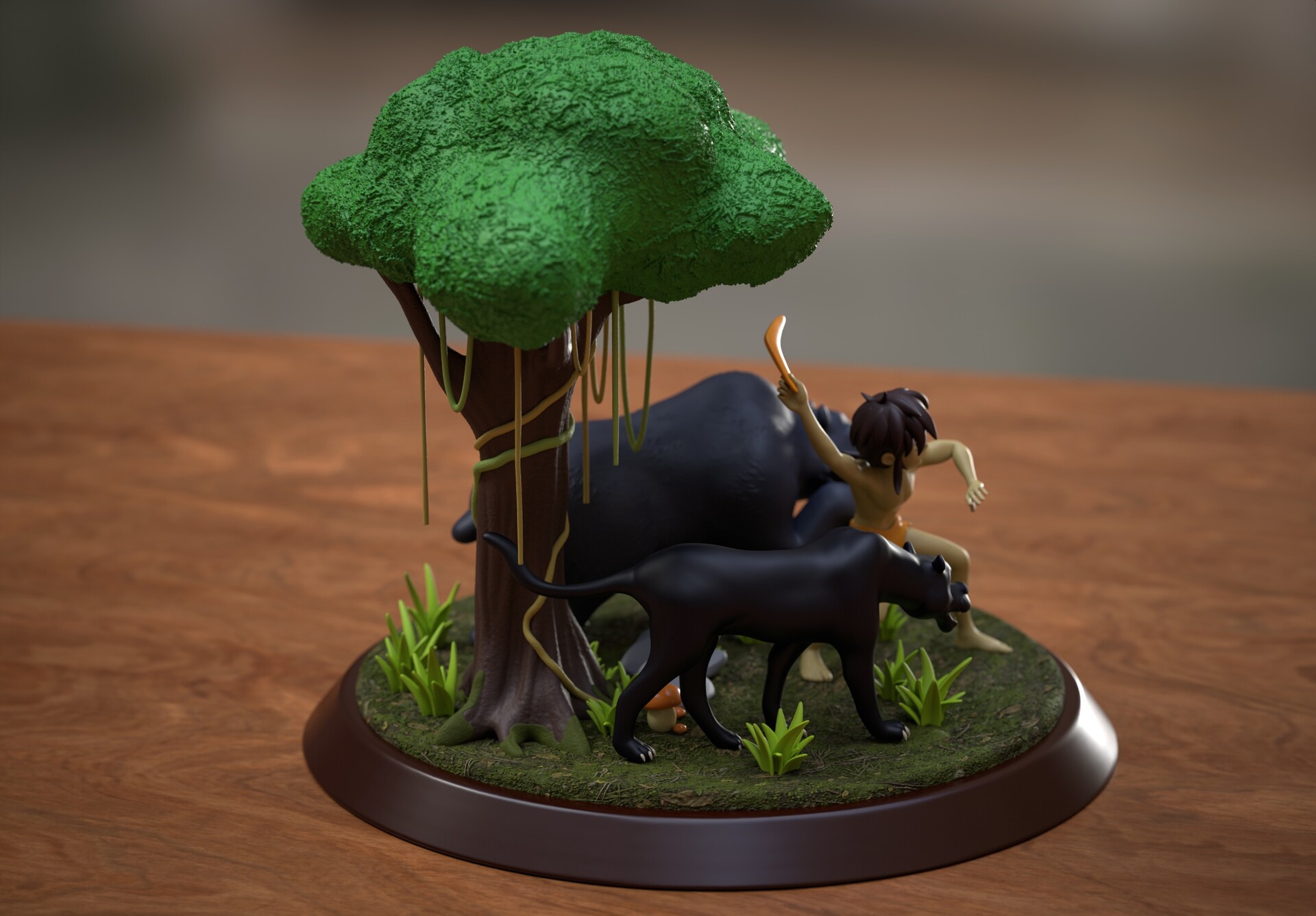 karim Ben Mansour The Jungle Book Diorama 3D Print