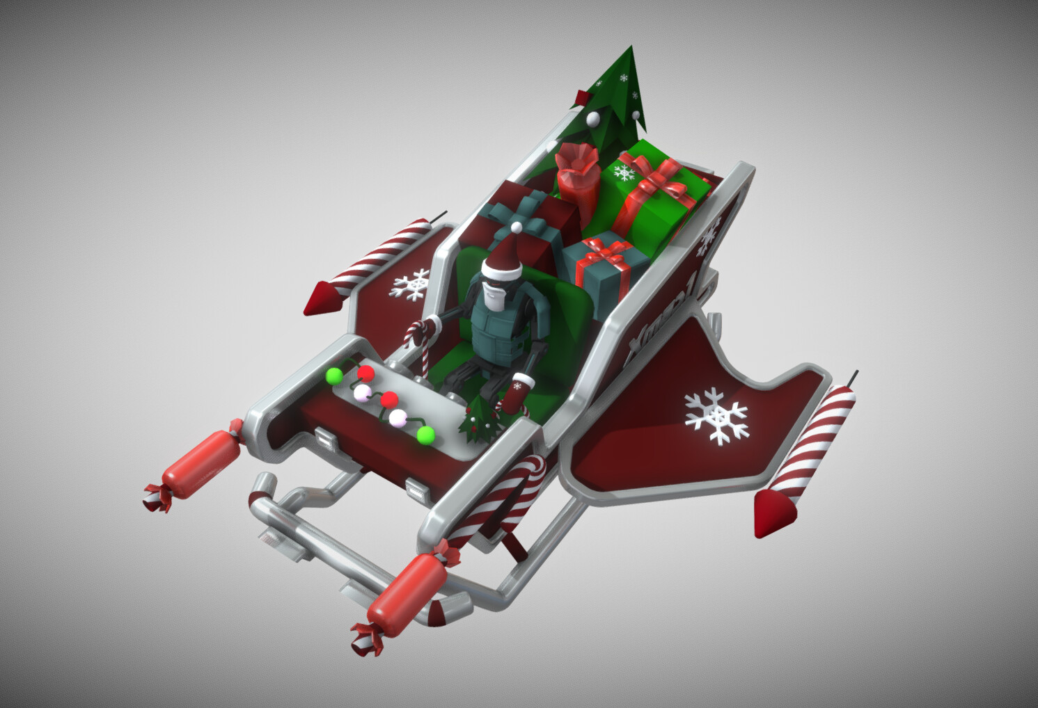 ArtStation Xmas Robo Santa Sleigh