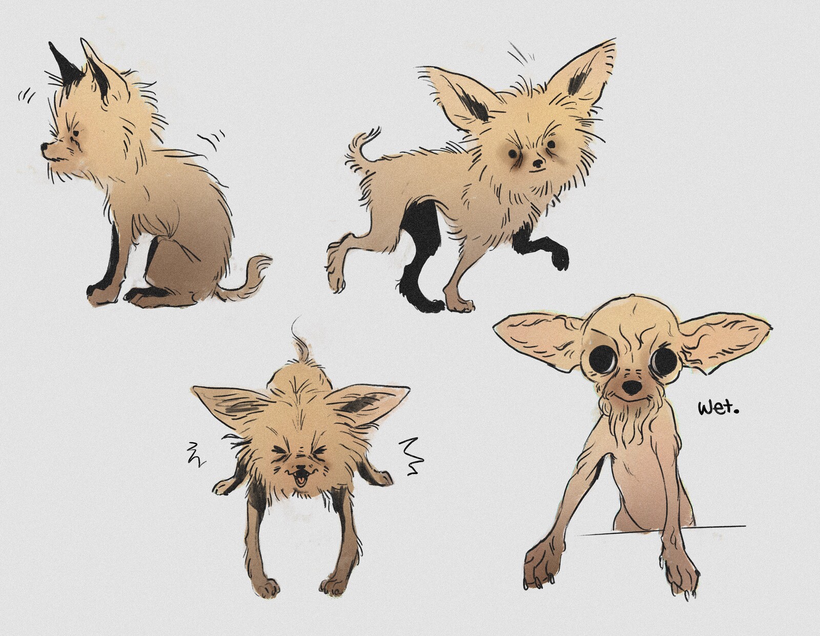 Puppy cartoon sketches