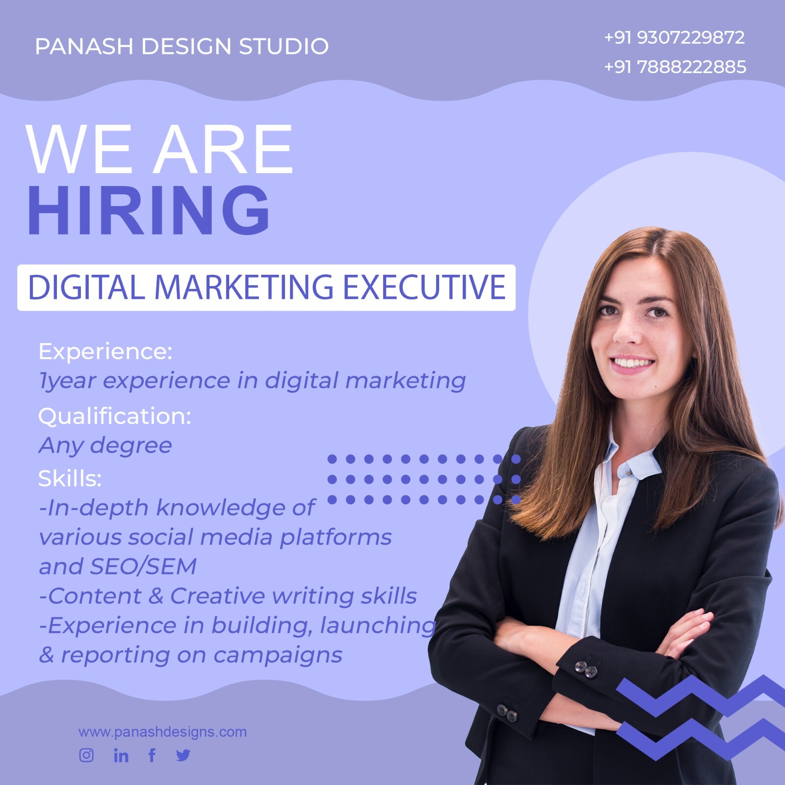 Panash Designs - Employment Satisfaction At Its Best!! . . Immediate