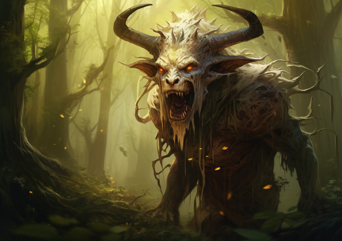 ArtStation A demon in the woods