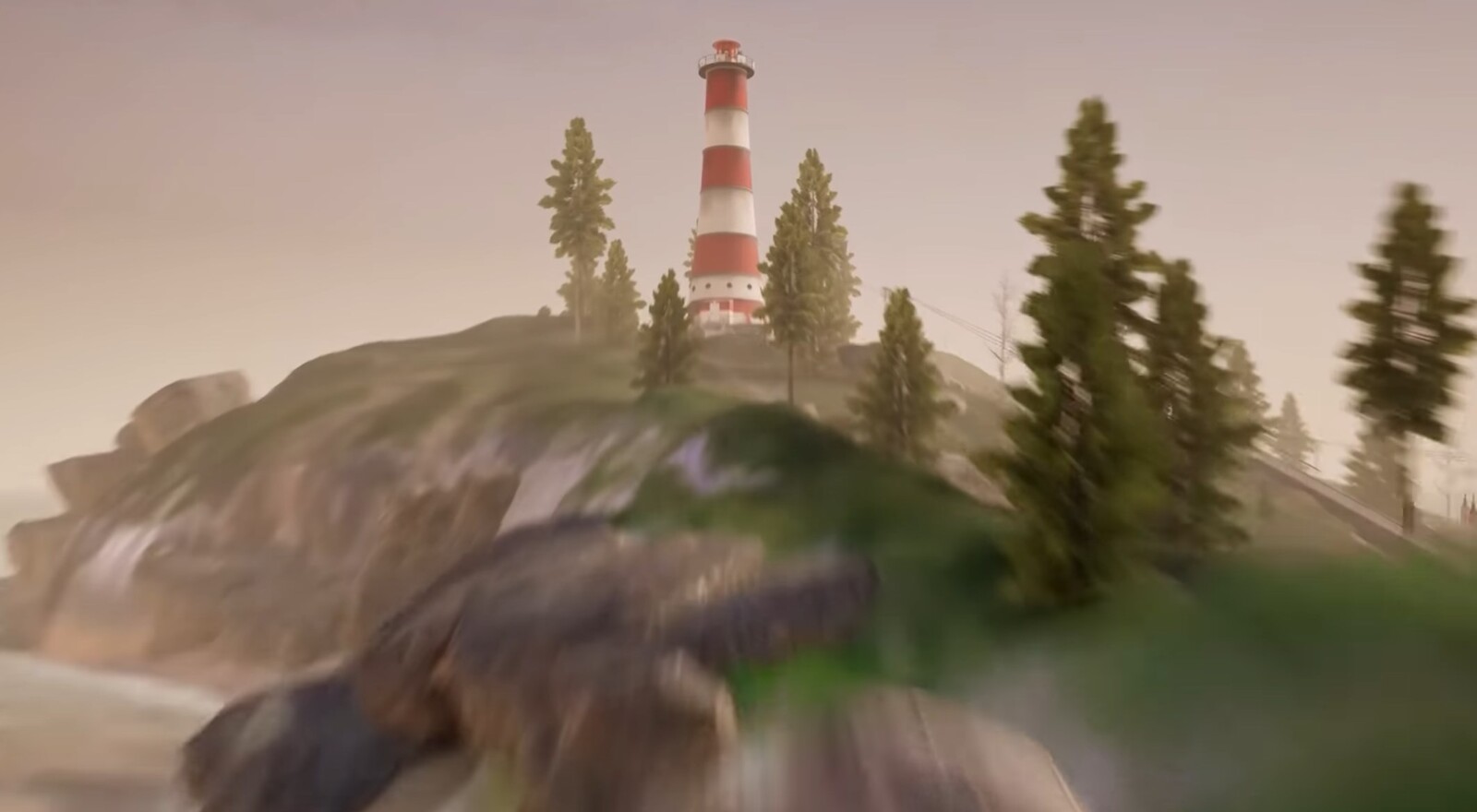 On this case for example the lighthouse is composed of many meshes, the new HLOD system support not only meshes but particles in order to render them or not.
