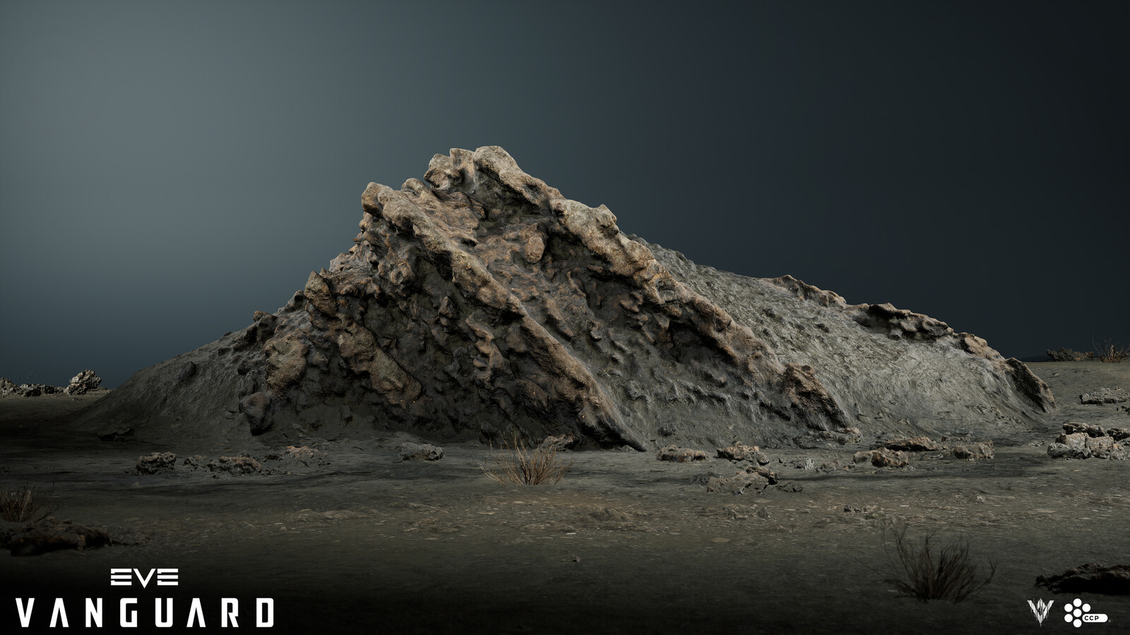 A large sized, open-meshed, photogrammetry ground piece.