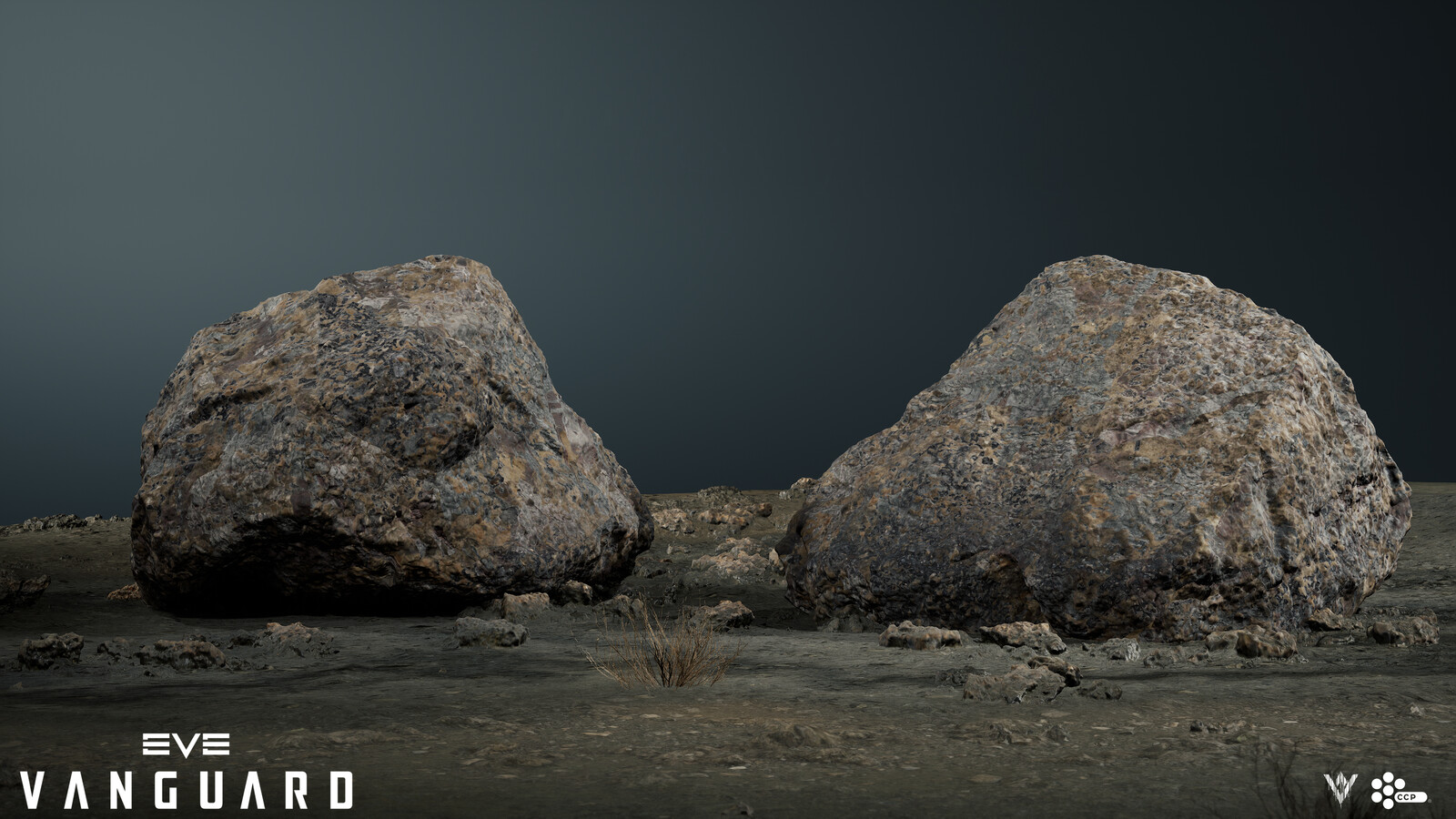 A medium sized, closed-mesh, photogrammetry rock.