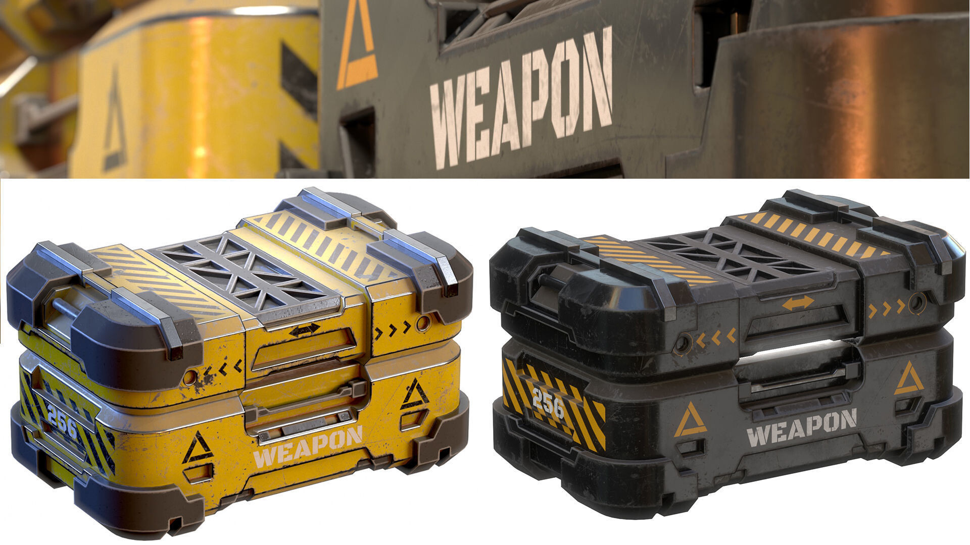 Artstation weapon box low poly 3d model