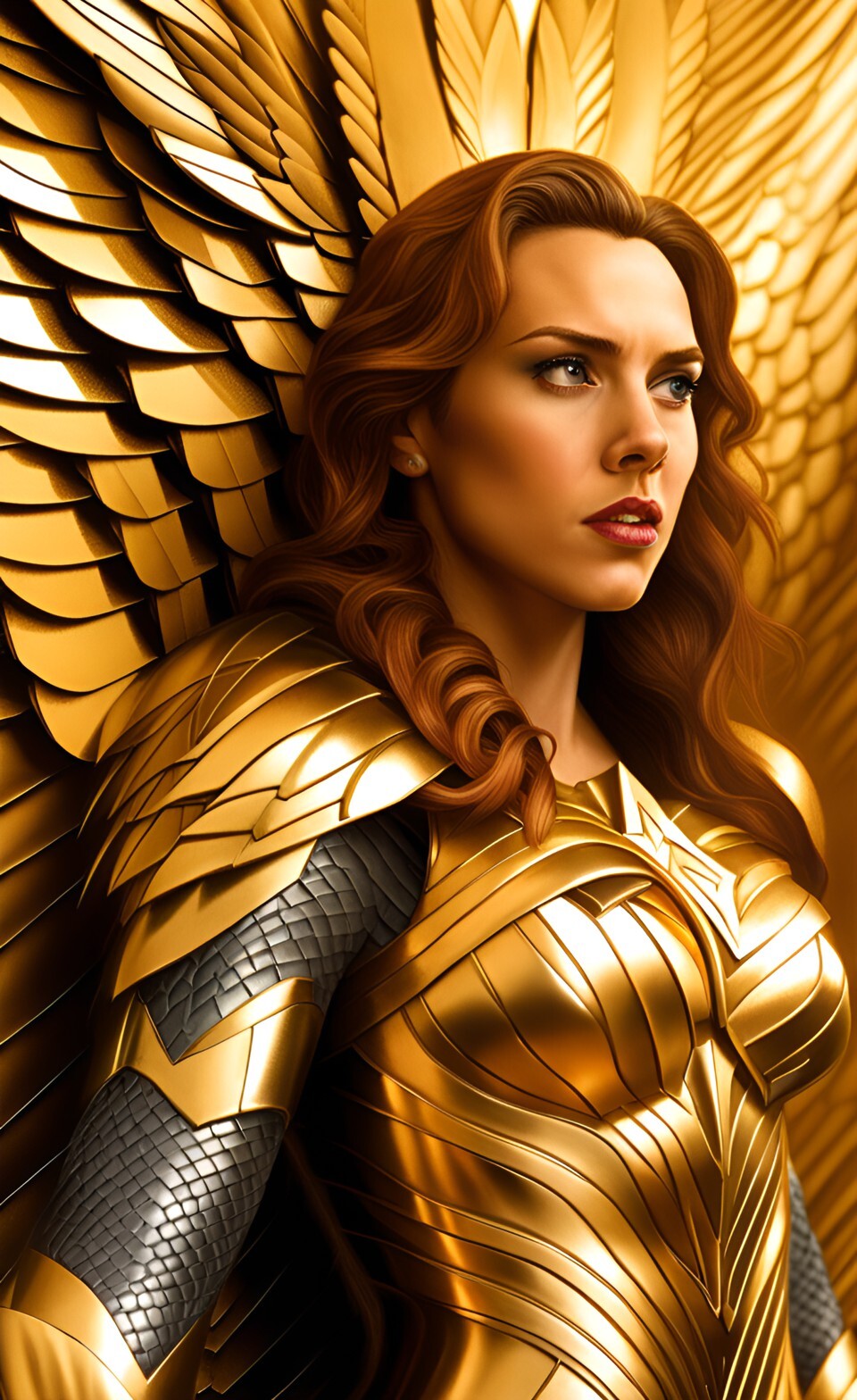 ArtStation - Scarlett Johansson Wonder Woman Golden Eagle Armour