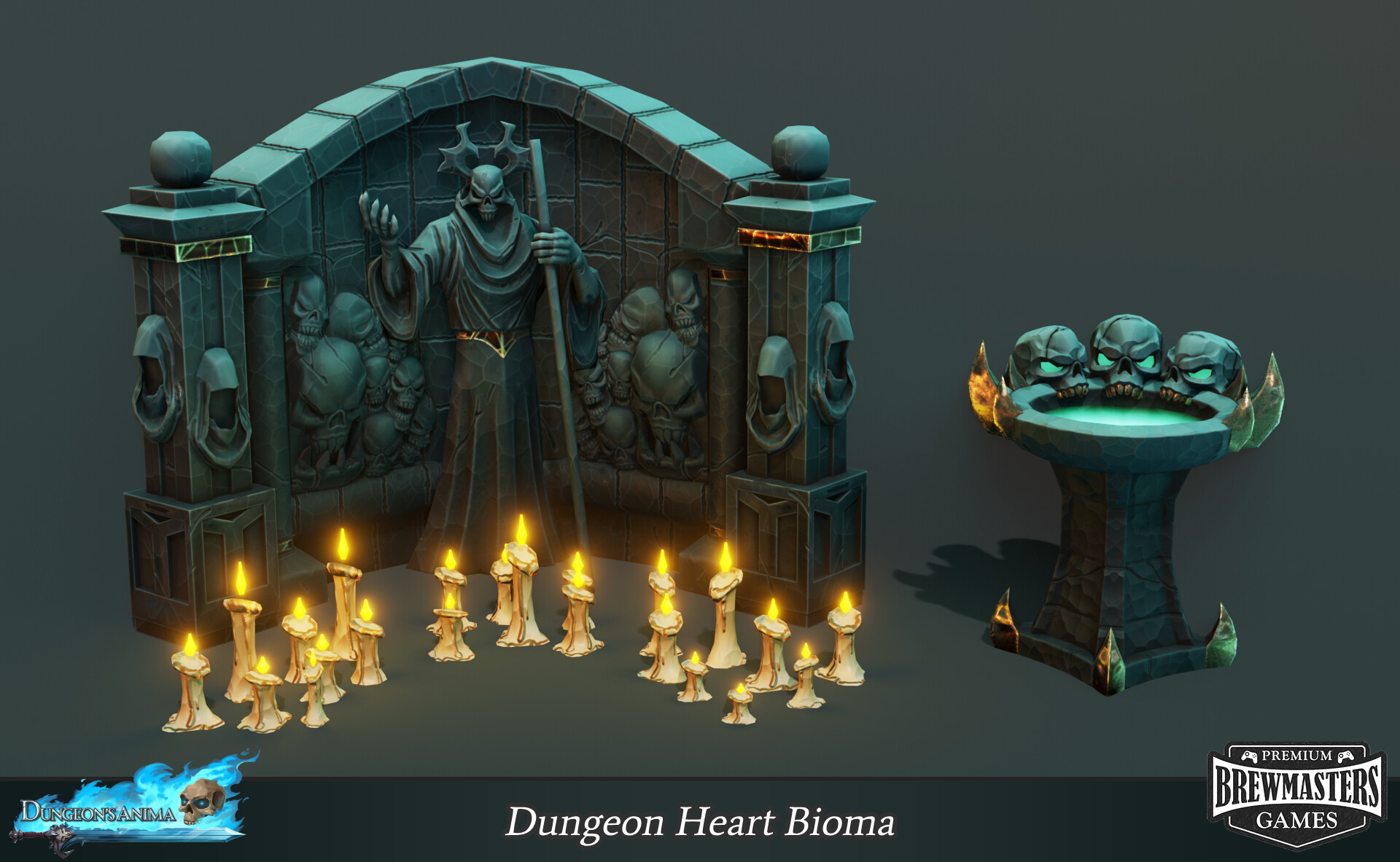 3D environment for Dungeons Anima, modeled in Blender