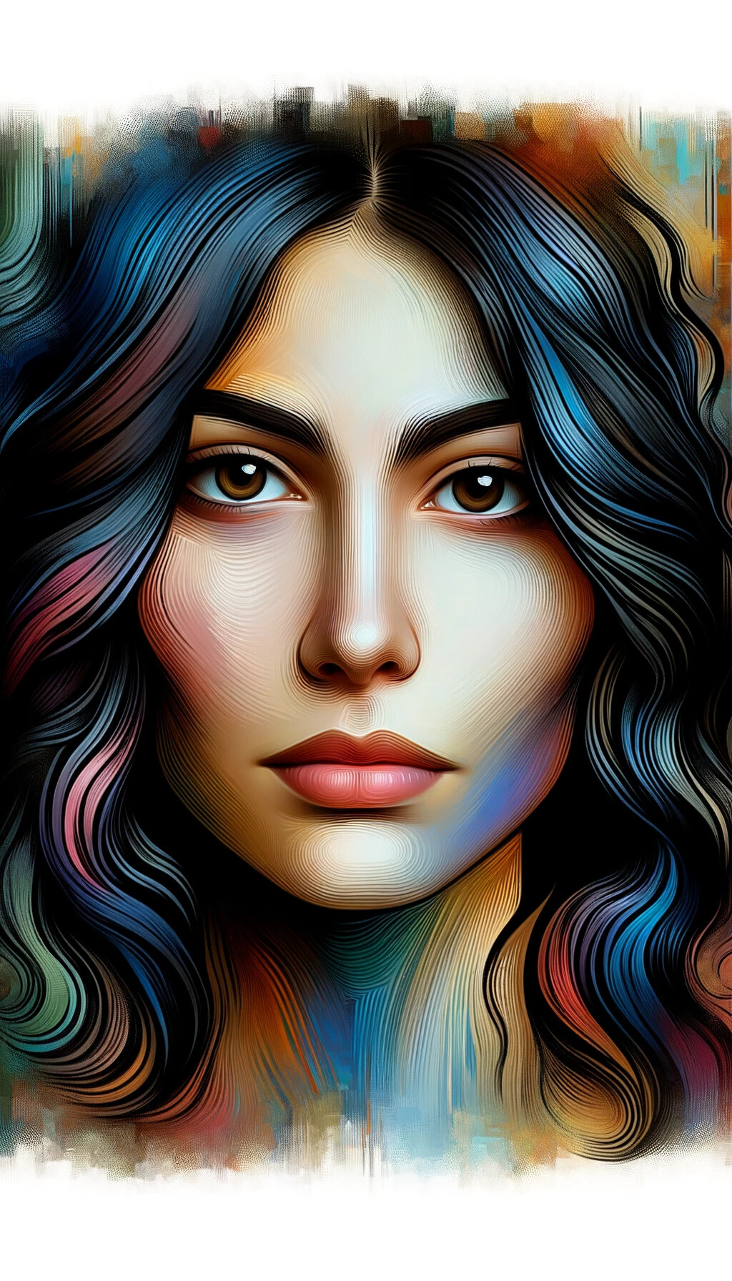 ArtStation - Whispers of the Canvas: A Feminine Tapestry in Abstract Expressions