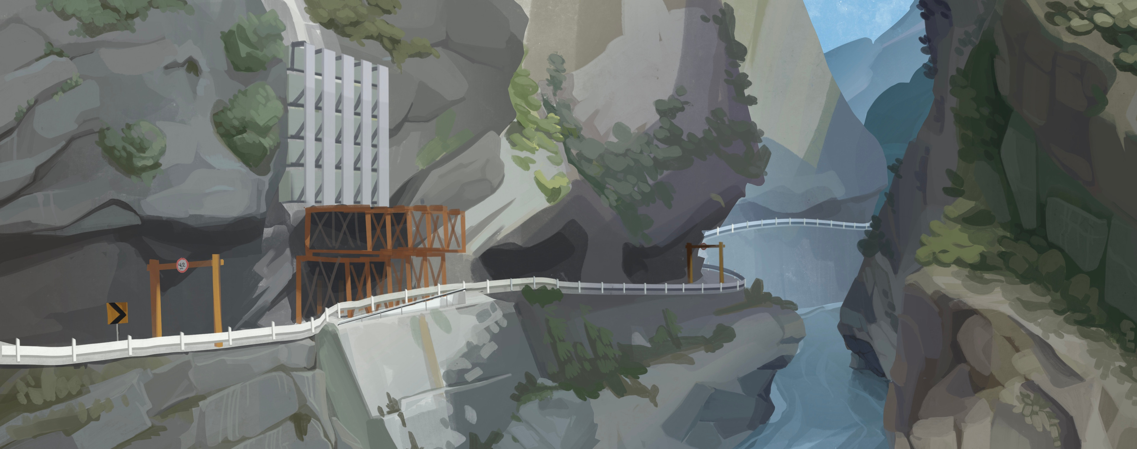 Another Plein air painting, this is Taroko Gorge, a very impressive mountain and river combination in Taiwan.