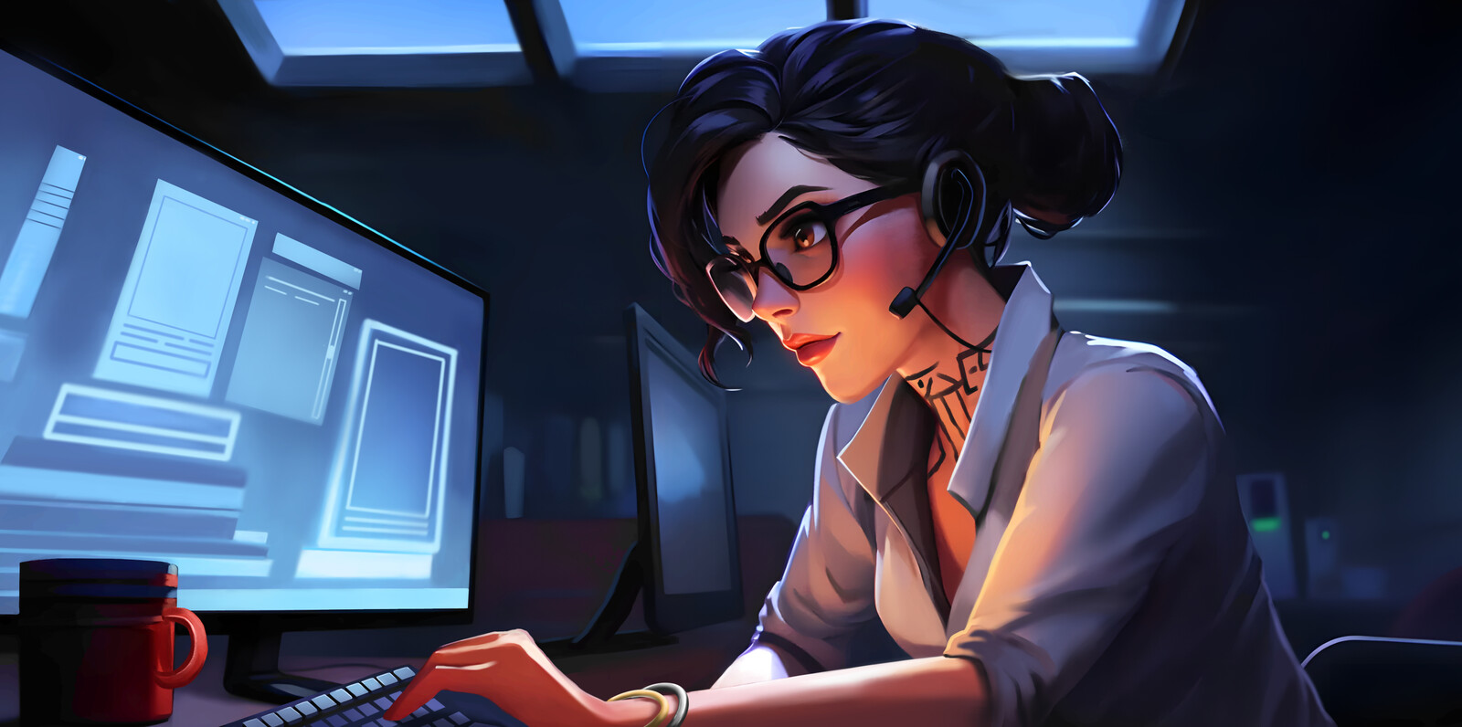 Techy rock band concept art