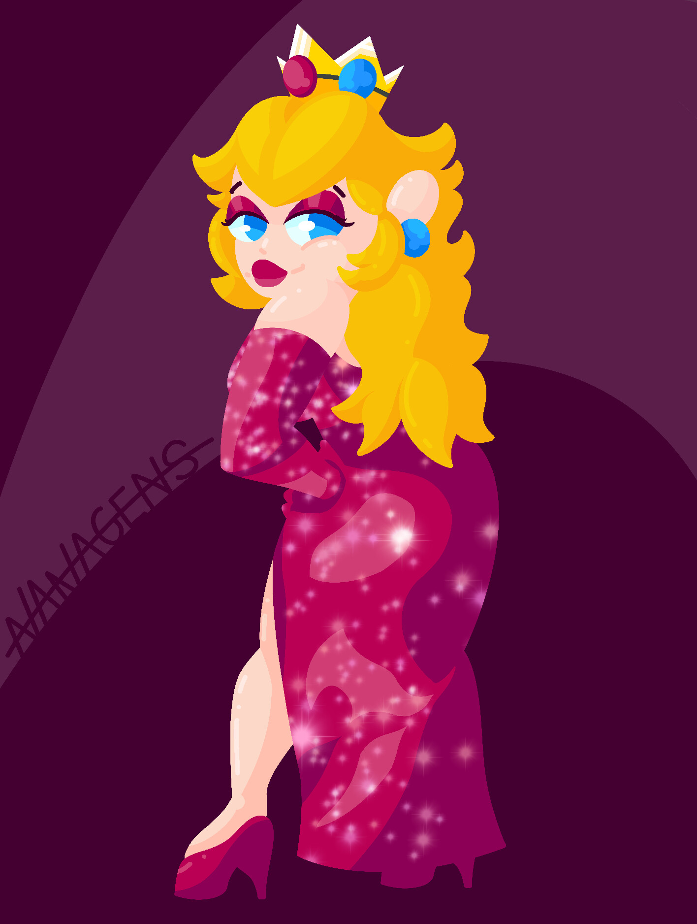 ArtStation - Peach red dress ArtStation - Peach red dress