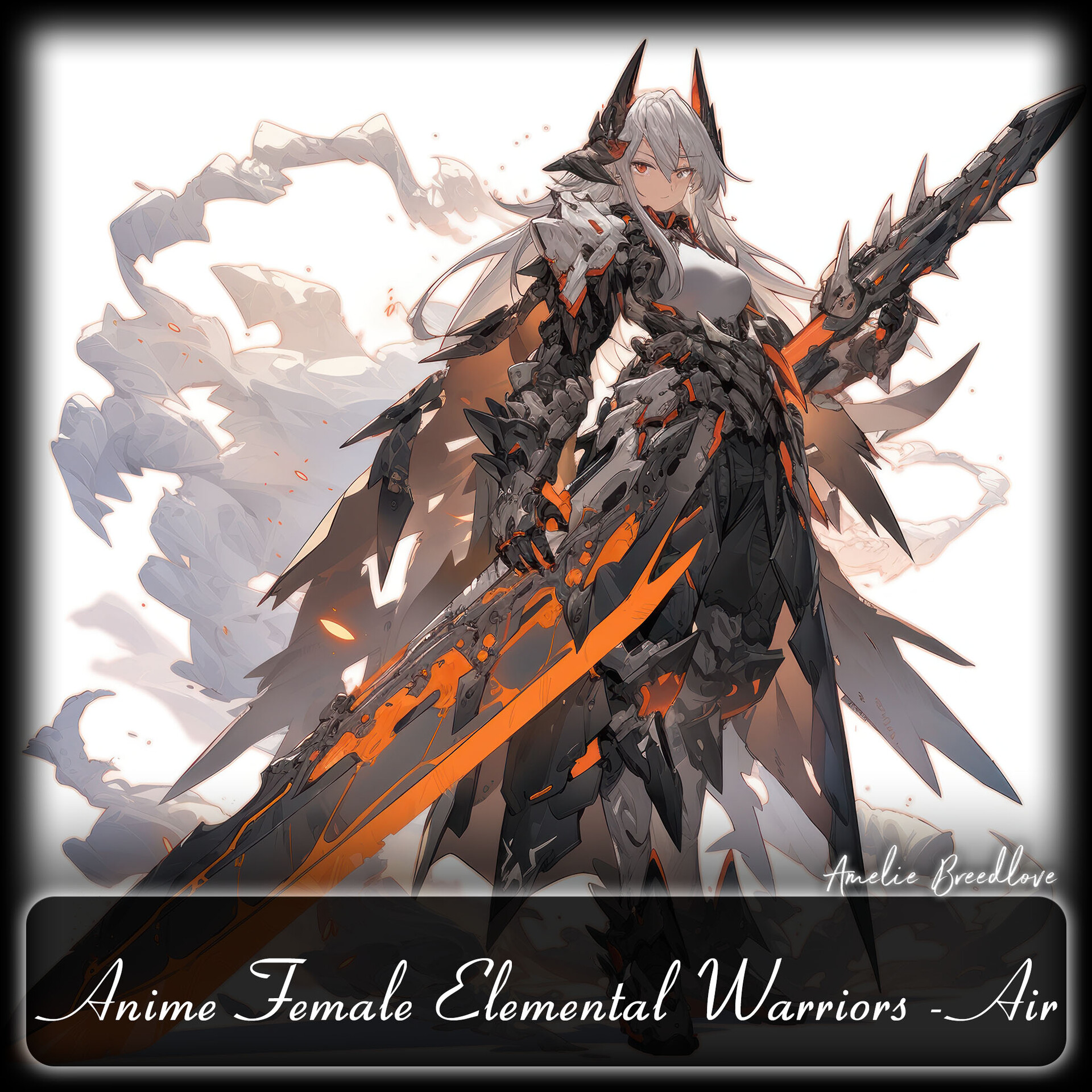 ArtStation - 200 Anime Female Elemental Warriors - Air (Full Body ...