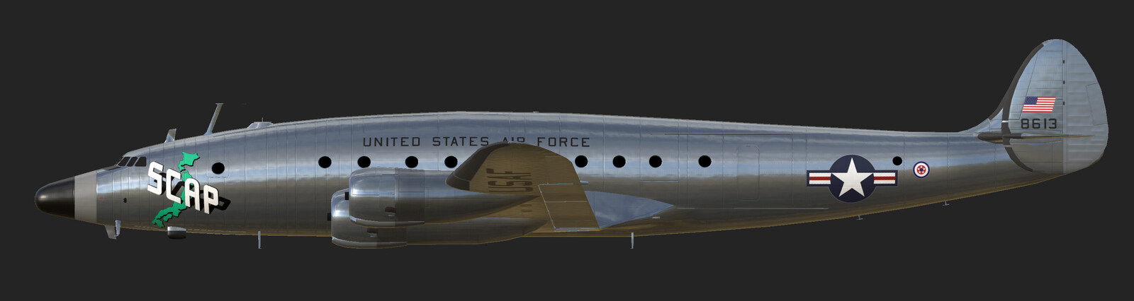Aircraft profile from Substance Painter