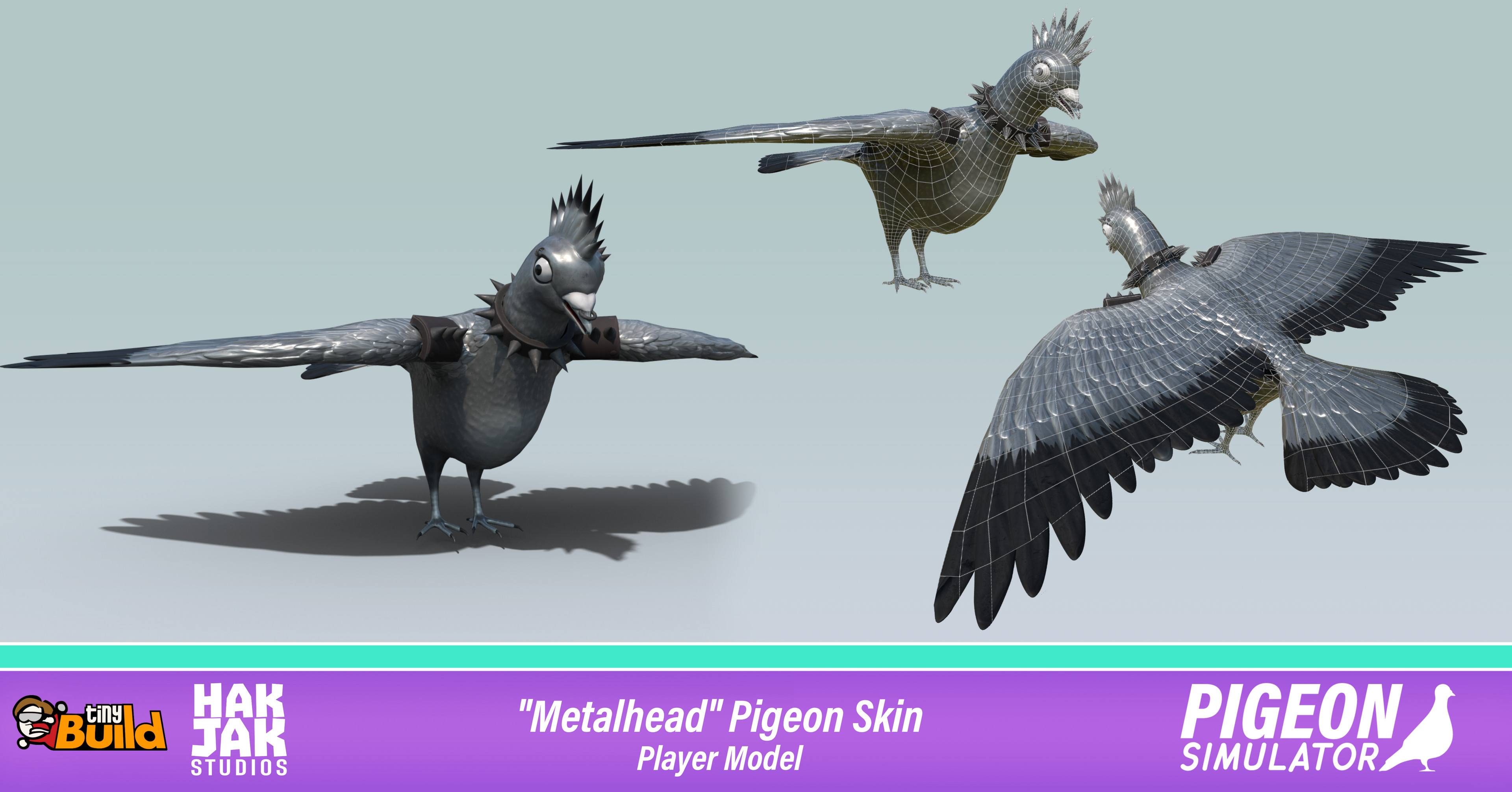 "Metalhead" pigeon model