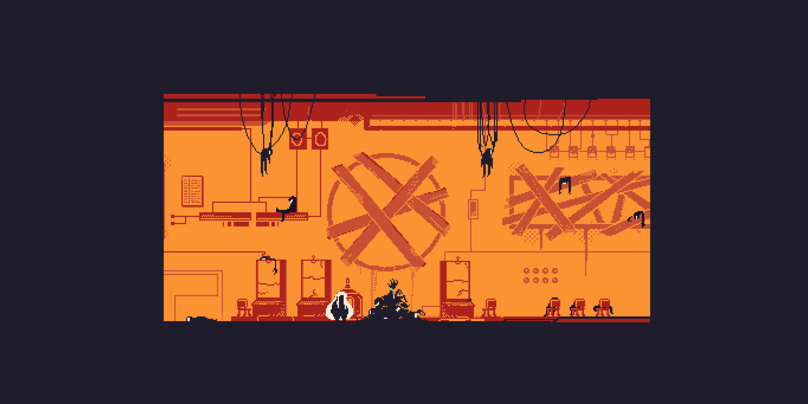One of the hero pieces I was responsible for in Lvl2. I created the majority of sprites for this level.
