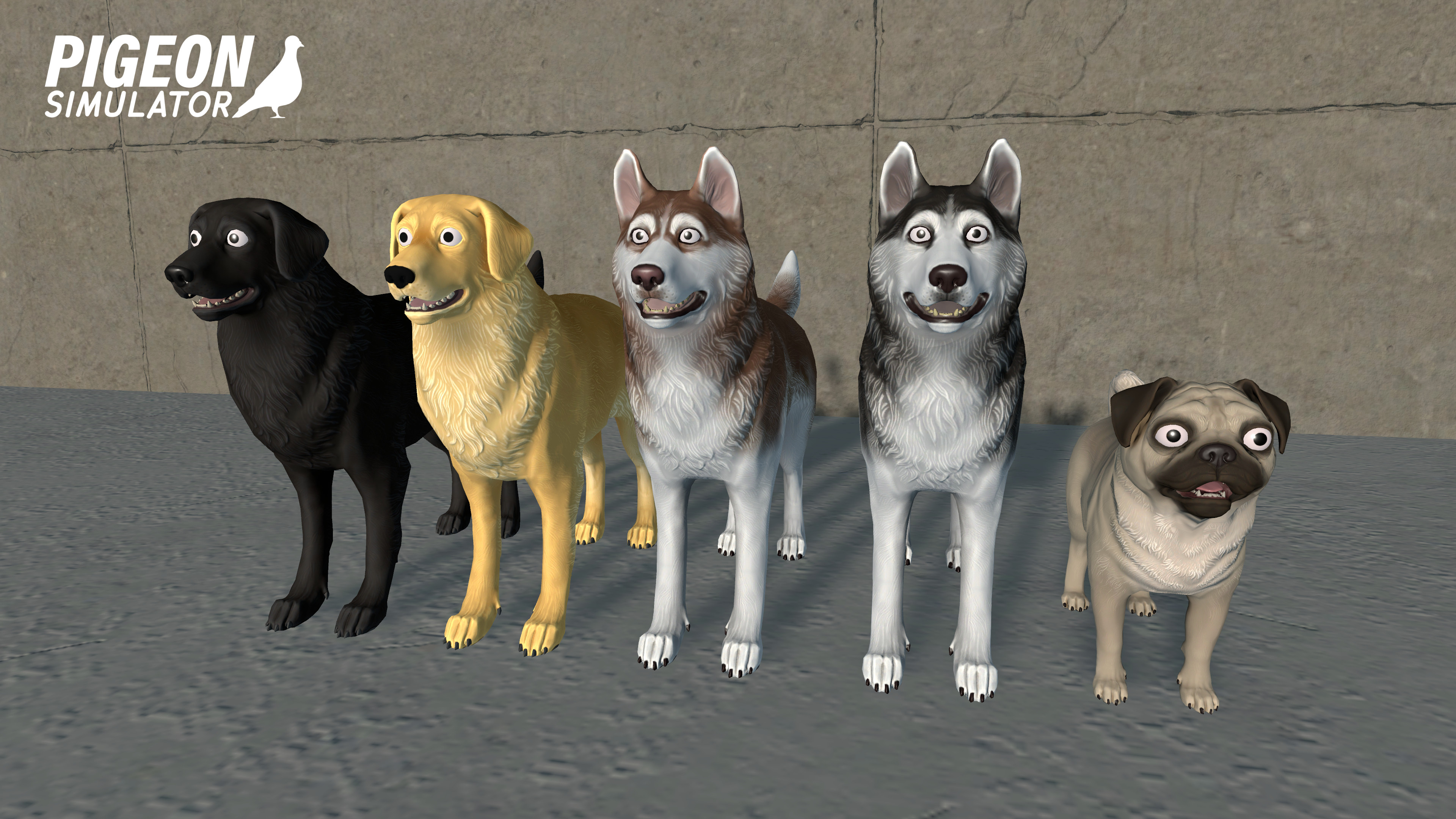 Other dog models - Retriever, Husky, and pug - and their variations. I planned on adding more material variations for each to this starting set