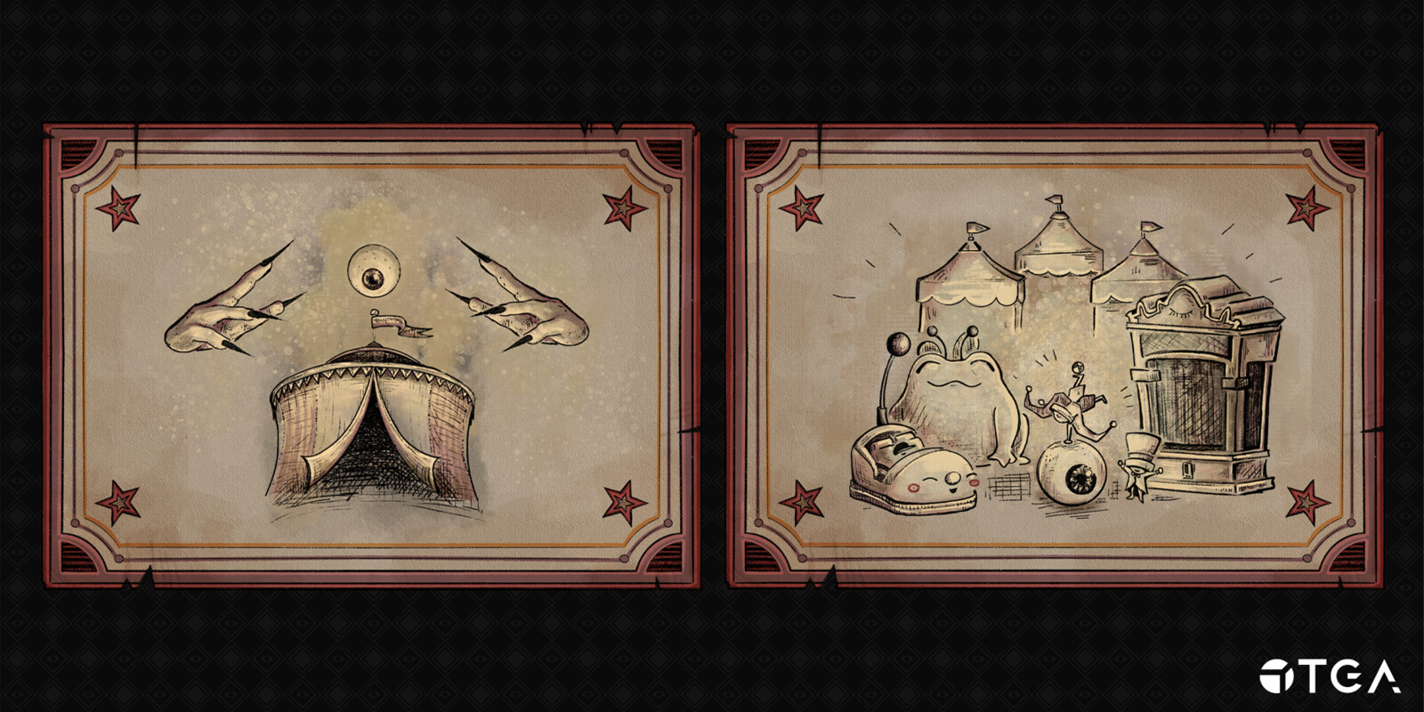 Two of the illustrations I created for the intro and outro scenes.