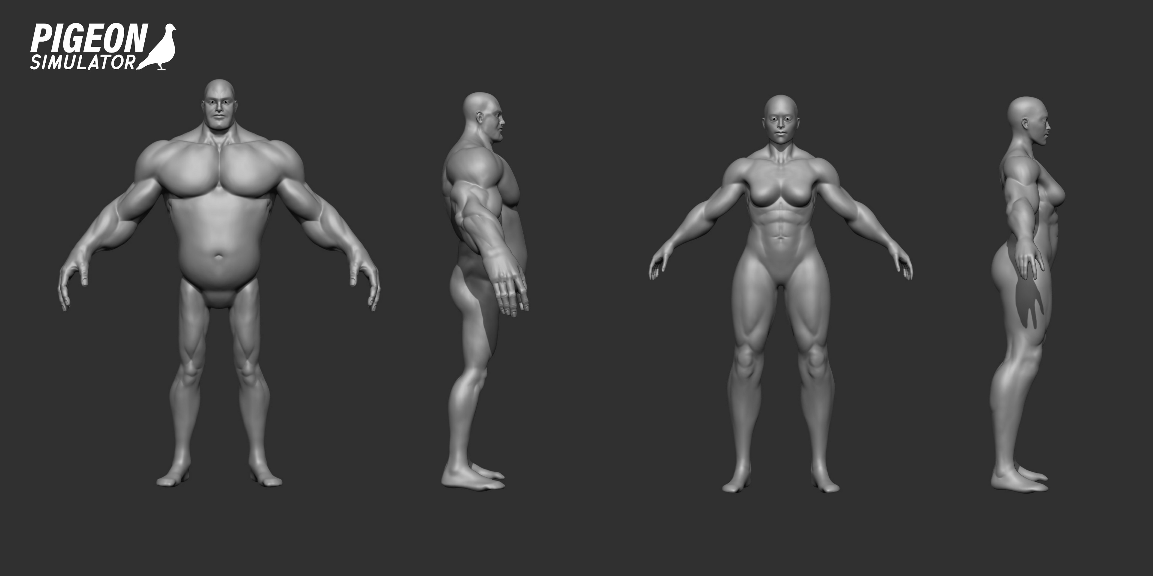 Human Archetype B "Brute" Sculpts