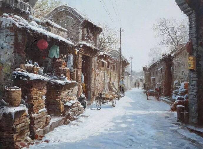 The concept comes from painter Huang Jinsong’s oil painting Beijing Hutong
