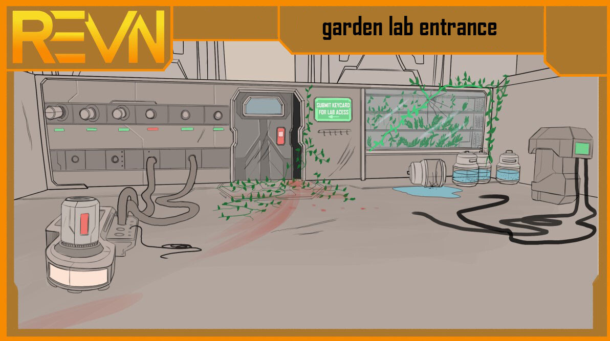 concept for the lab entrance in the garden area