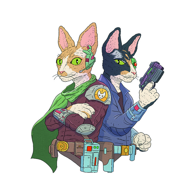Cartoon Character Design - Sci-Fi Cats