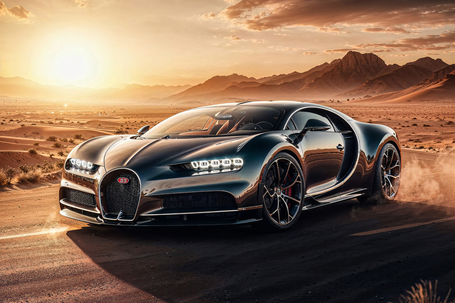 ArtStation - Desert Dreams: Bugatti Chiron Sunset