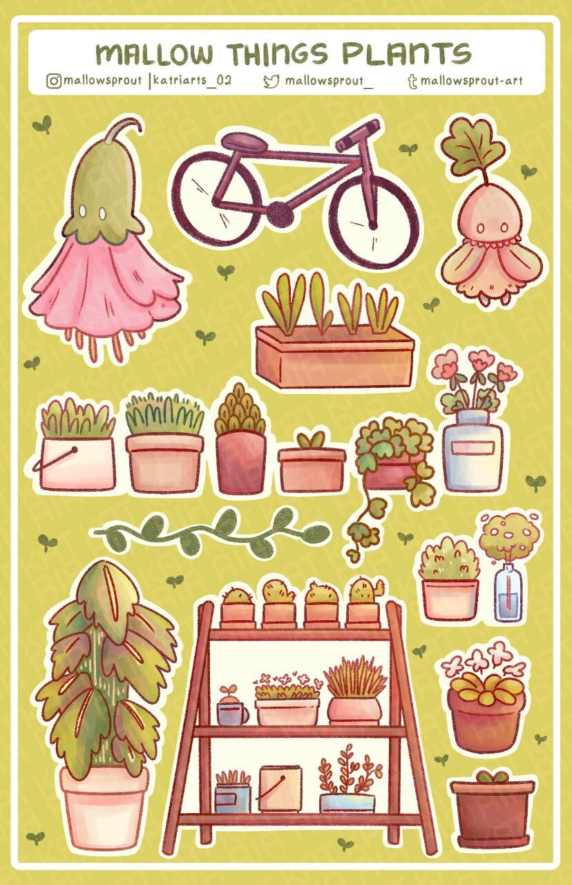Redraw of plants, creatures and things from a personal comic project