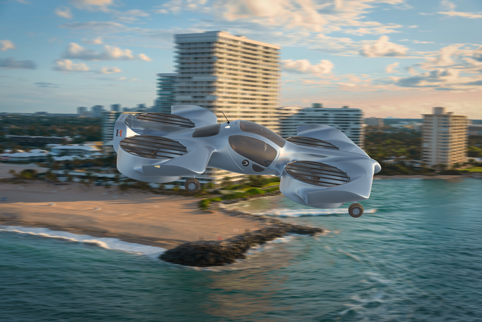 Flying over Miami Beach - 3D vehicle comped over a photo via the use of FSpy
