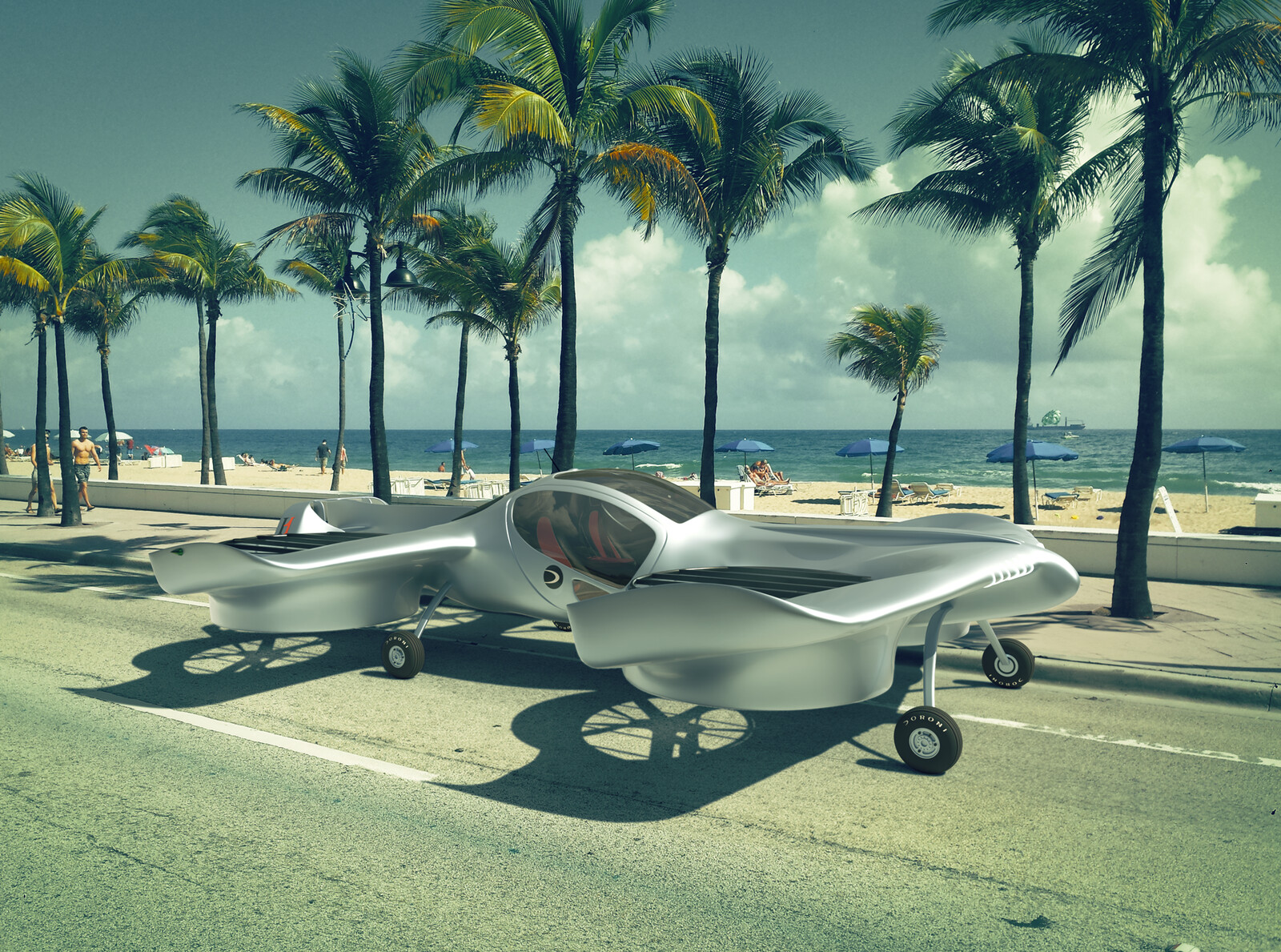 Parked next to Miami Beach - 3D vehicle comped over a photo via the use of FSpy