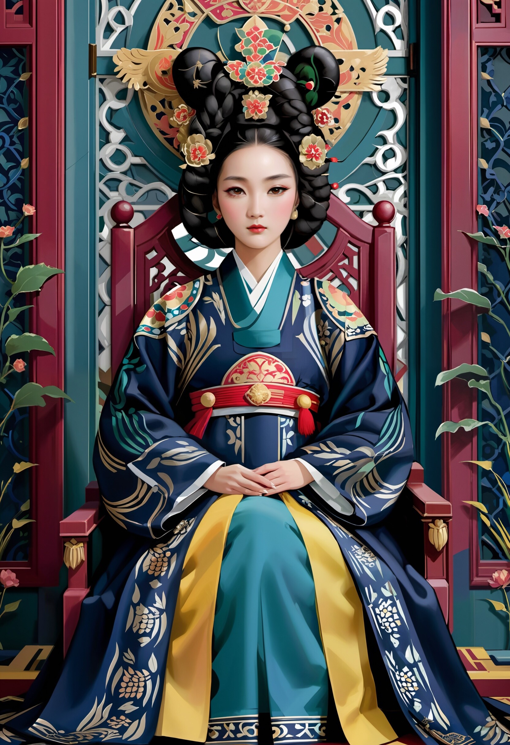 ArtStation Hanbok Jeogui The Empress in Tarot card