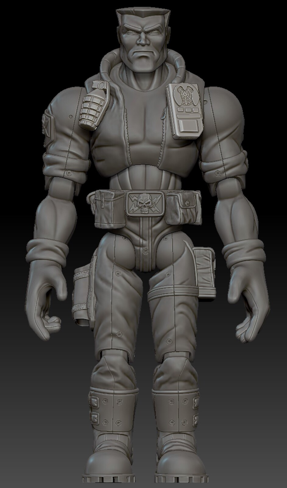 Cleanup up and ready for retopo. Note that I only included the seams and screws for the 3D print version of Chip. I chose not to include those extra details in the 3D asset.