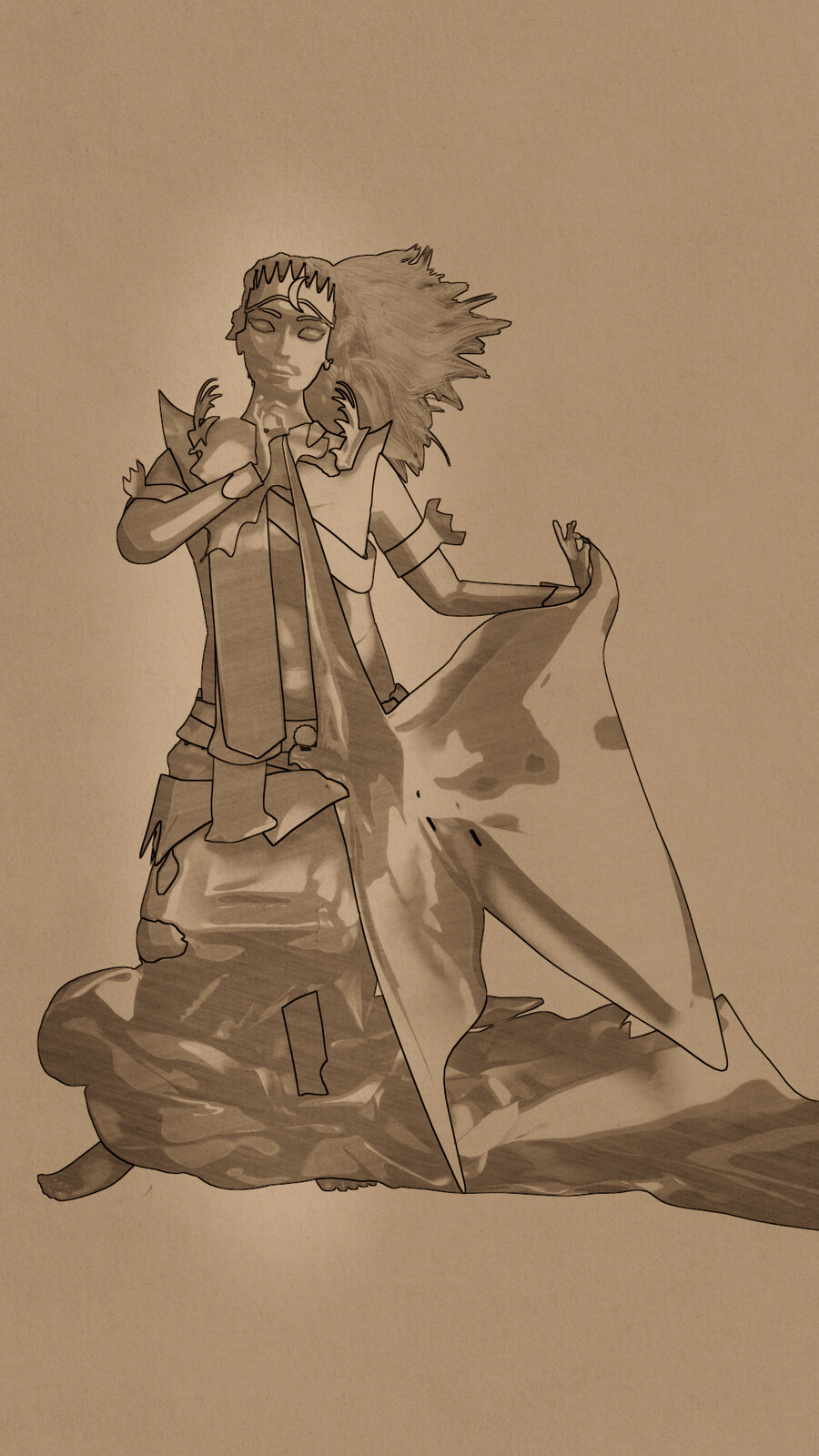 Pencil sketch render