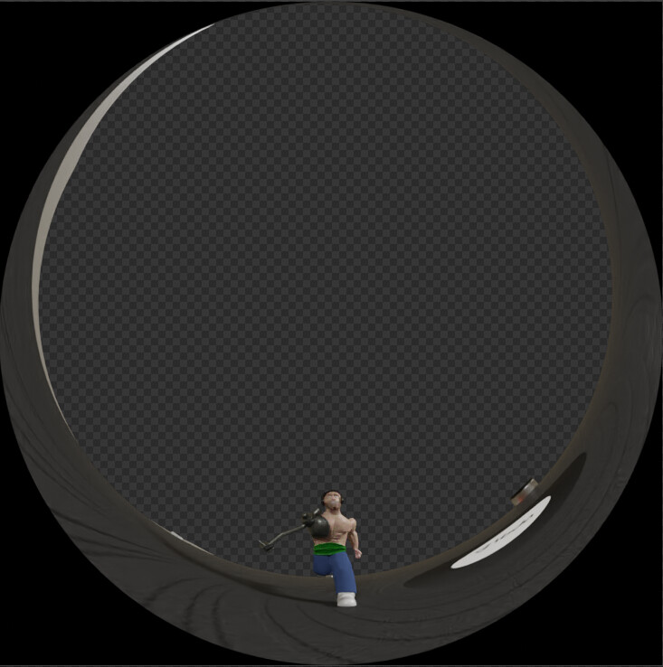 Fulldome render for immersive video installation