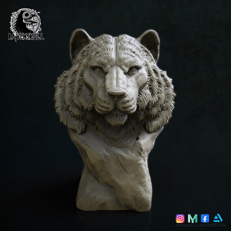 3d Printable Tiger Sculpture