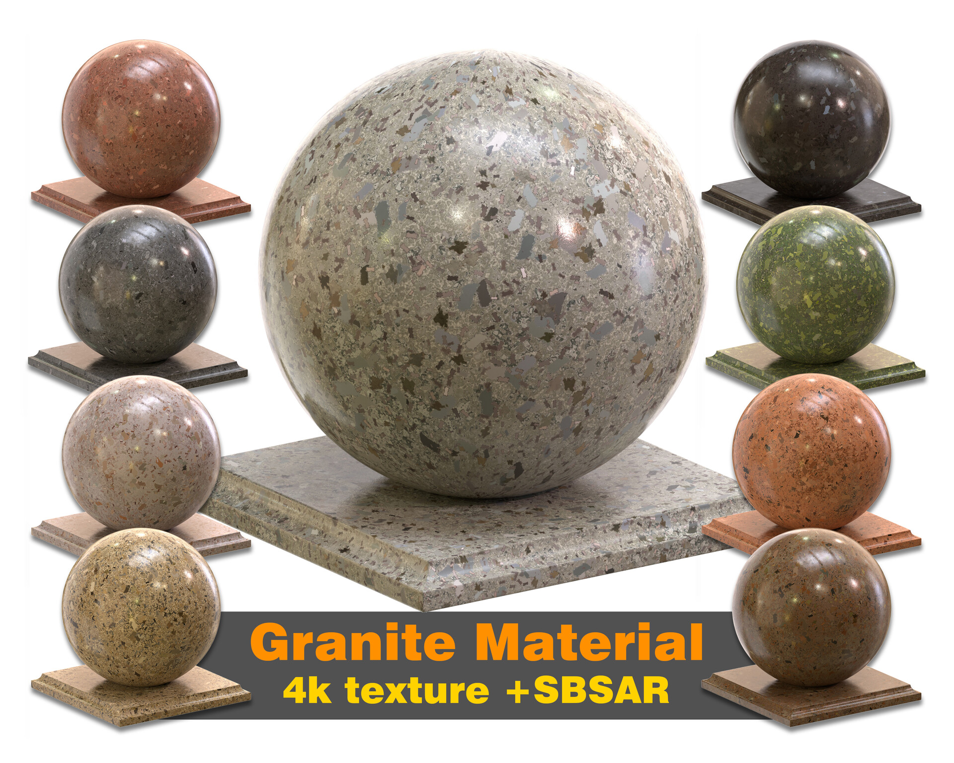 Rough Grey Granite PBR Texture