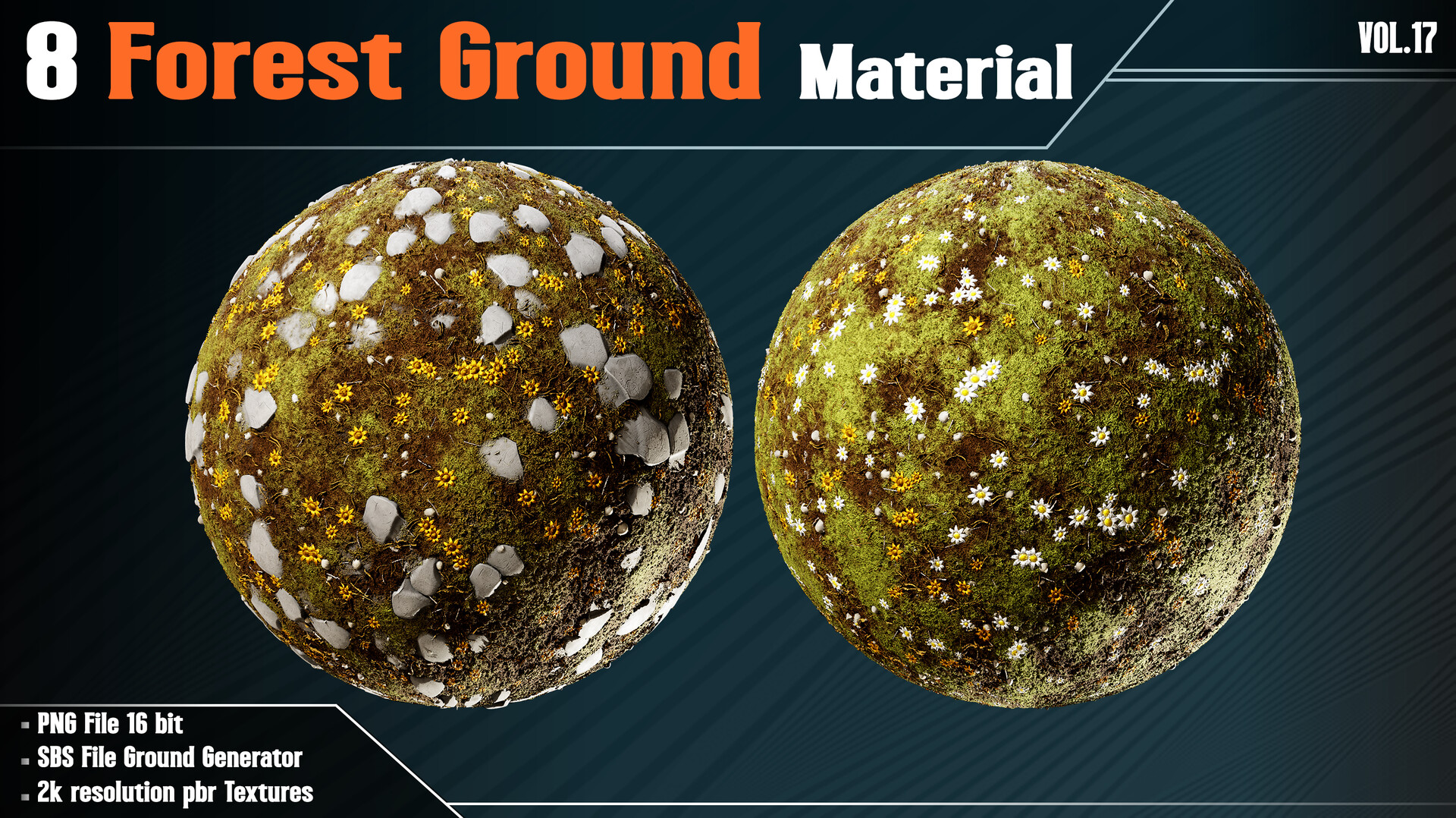 ArtStation - 8 Forest Ground Material - Vol.17 ( PBR Textures + 