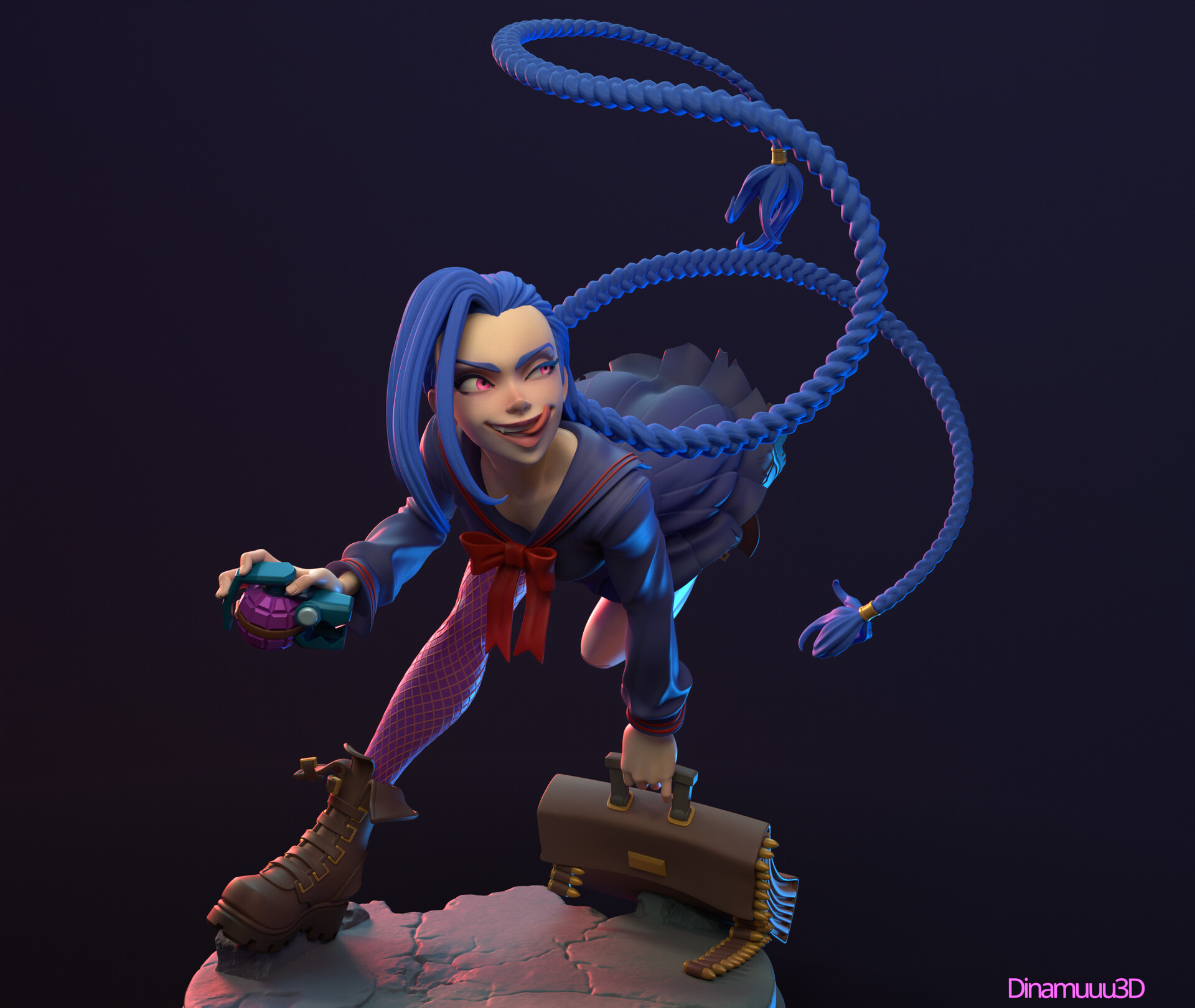 Dinamuuu 3D - Jinx School Girl 3D Print Model