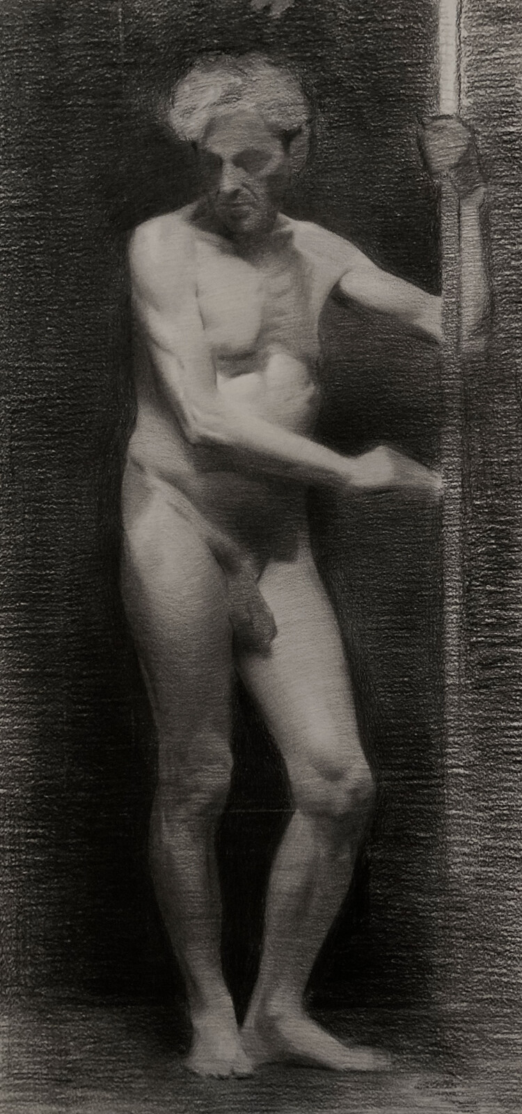 Figure drawing in charcoal on Arches paper. 2023