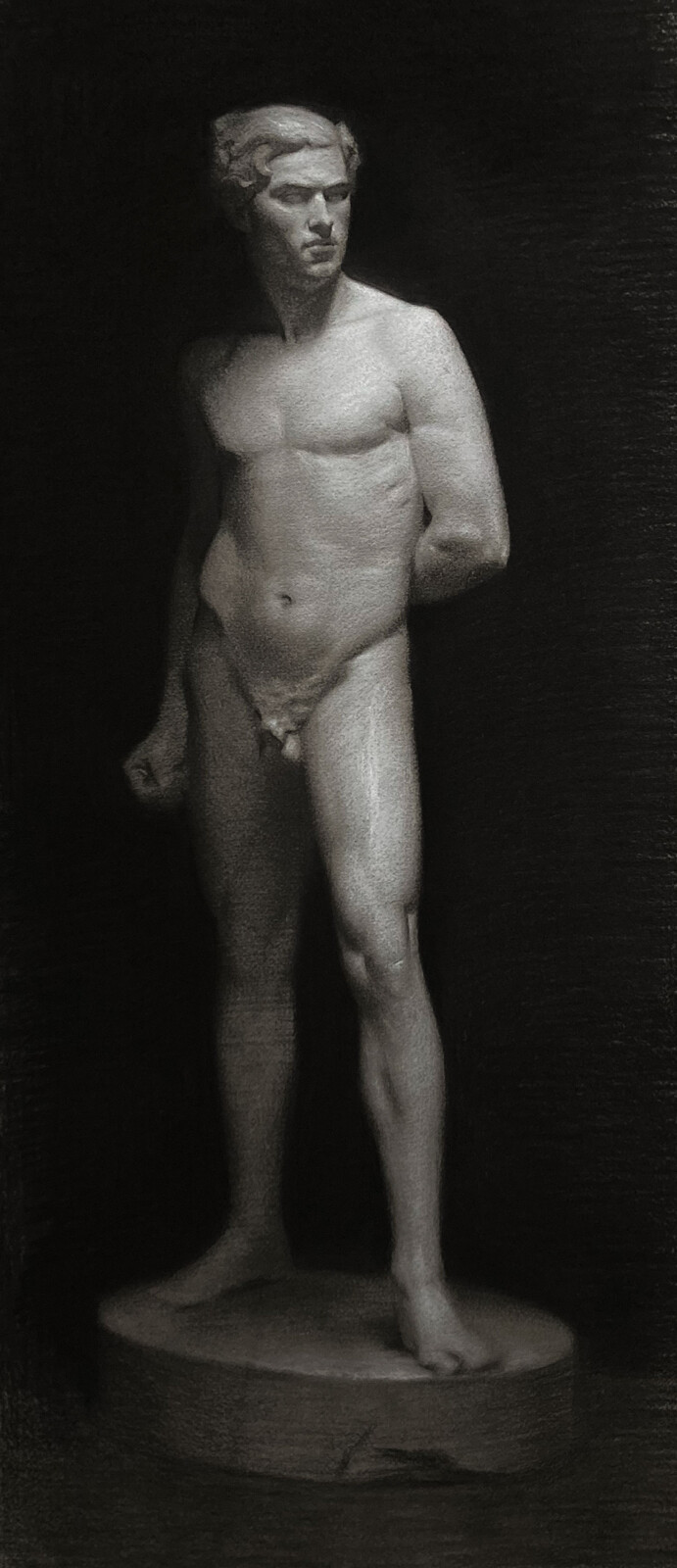 Cast drawing
Nitram charcoal and white chalk on hand toned Arches paper.
November 2023