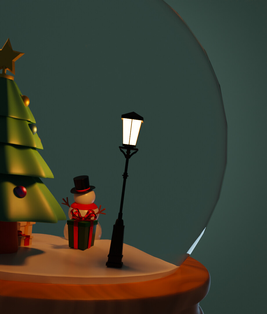 stylized snow globe