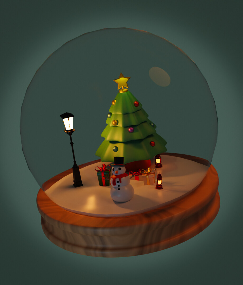 stylized snow globe