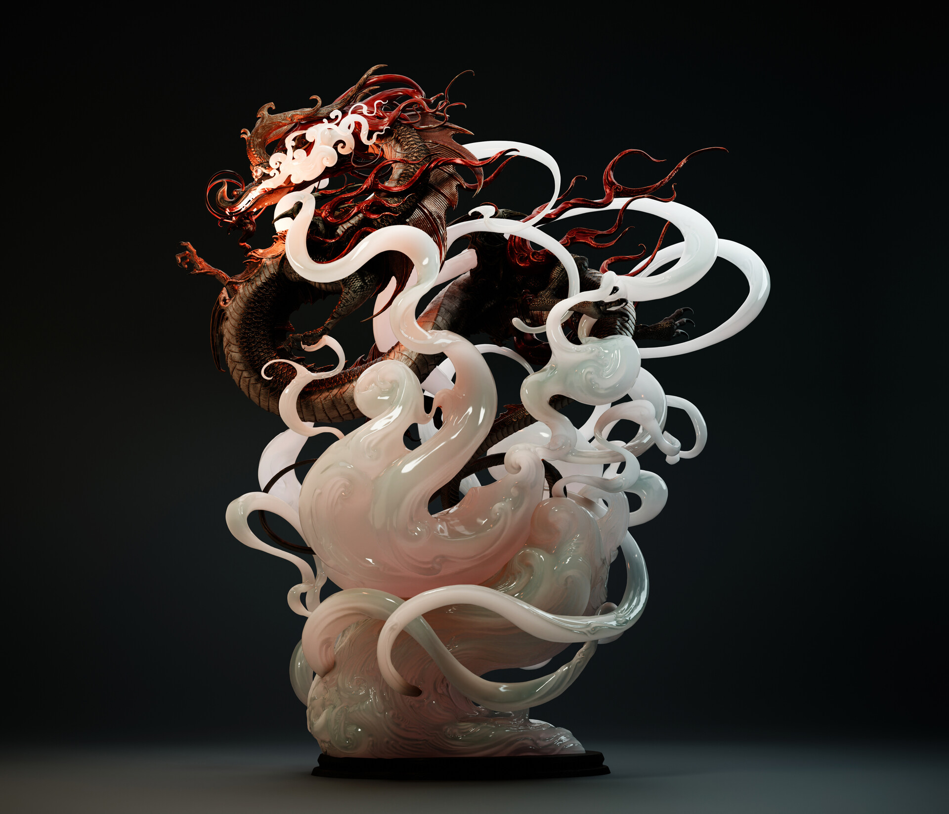 ArtStation - 惊霄(Dragon Breaking the Clouds)·Texture Version
